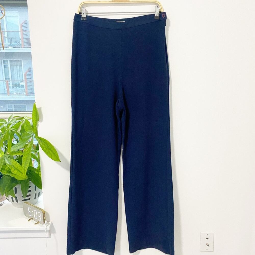 American Apparel Blue Wide Leg Trouser Pants Size Large